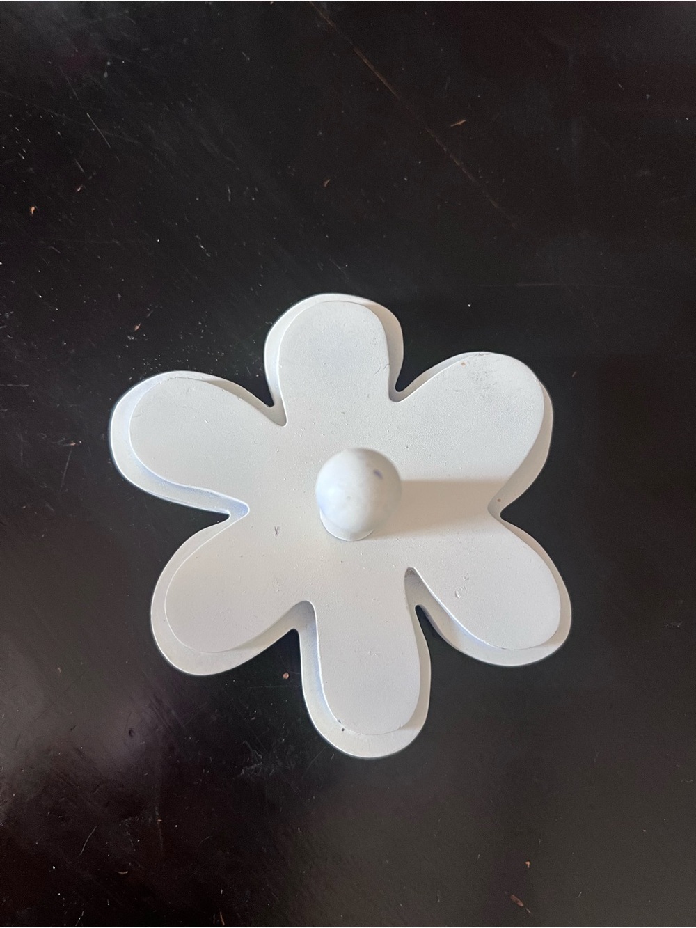 White Flower Wall Hook - wood